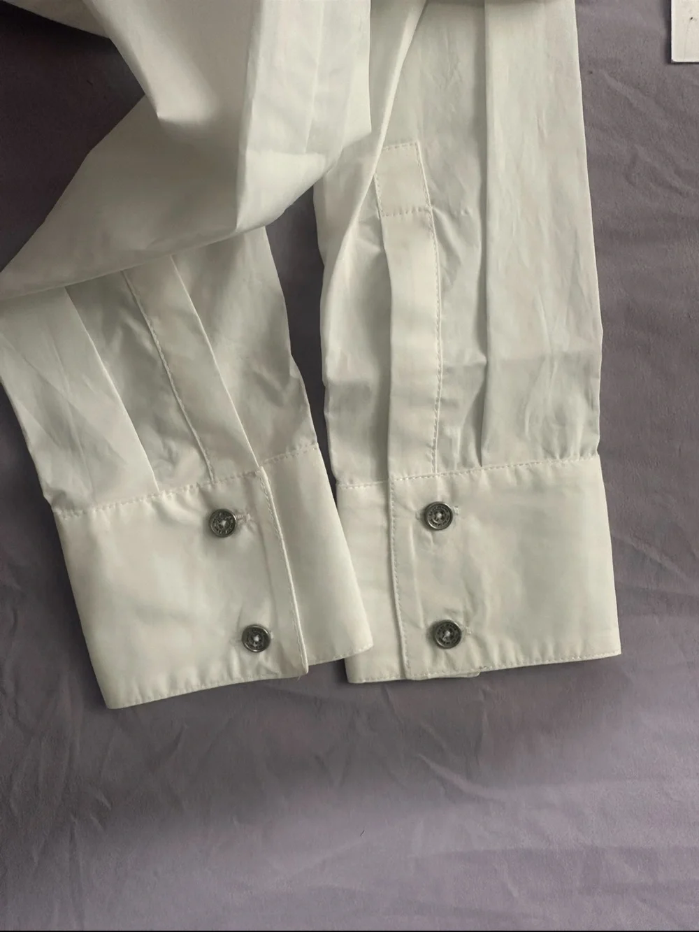 NWT White Poplin Silver Studded Button Down Long Sleeve Shirt Embellished